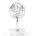 Foldable remote control usable rechargeable fan with humidifier and ring light